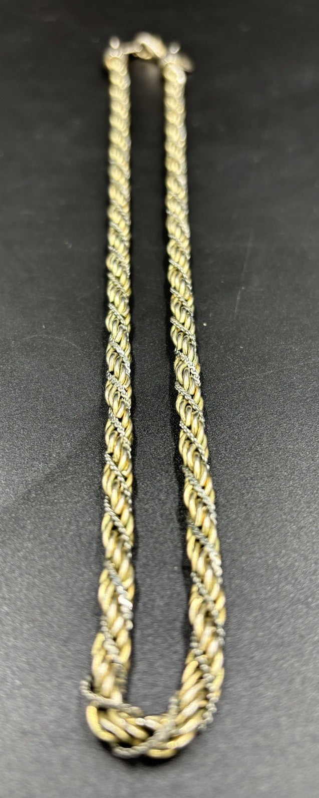 Vintage Oroton Rope Chain Necklace – Gold Silver Tone – 40cm Collar Style