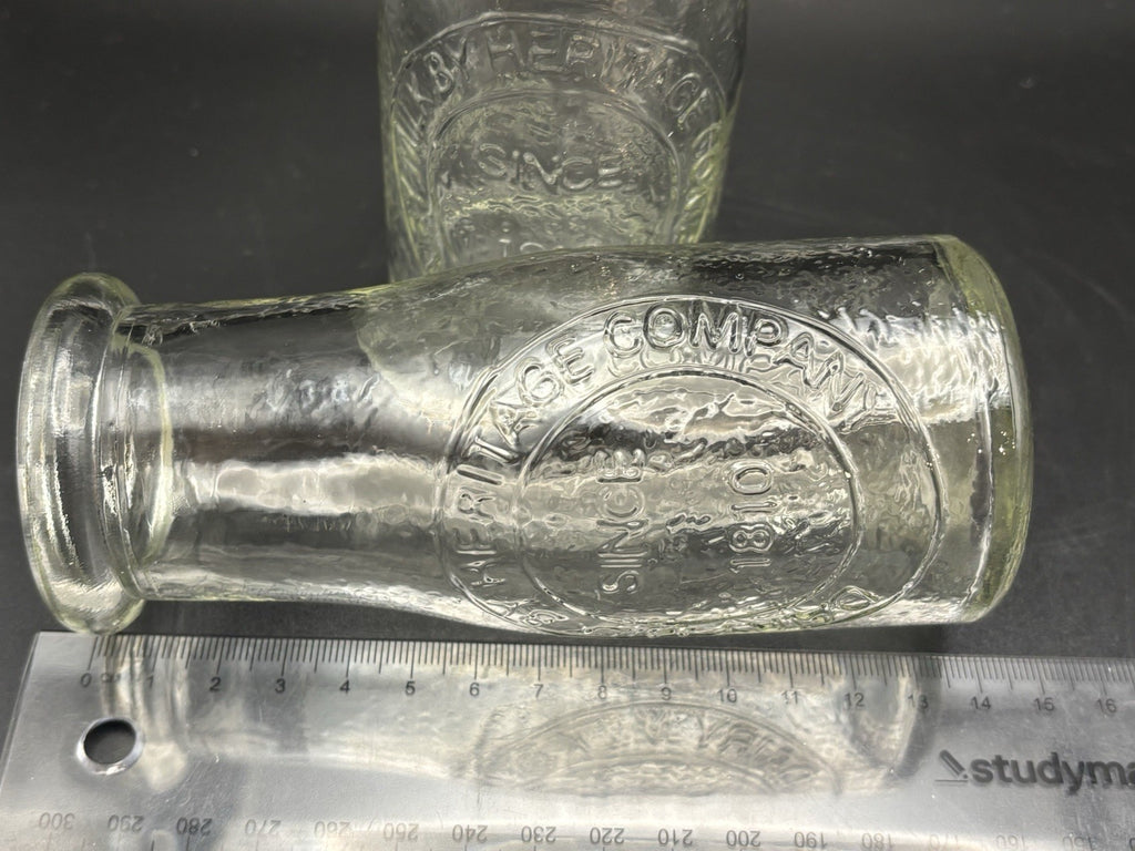 Vintage Style Glass Milk Bottles Derby Heritage Co Since 1810 Pair