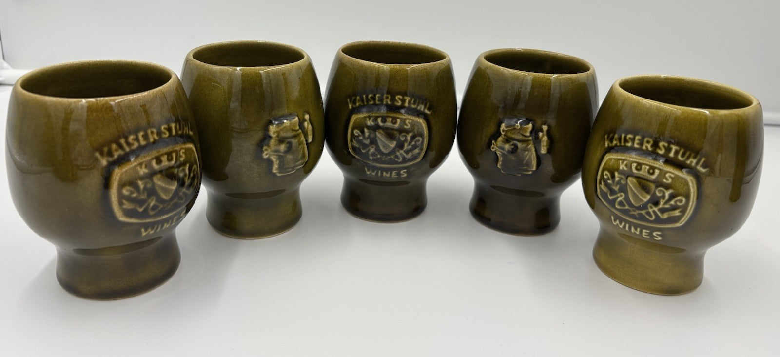 Vintage Kaiser Stuhl Wines 6pc Stoneware Set Carafe 5 Goblets Barossa Australia