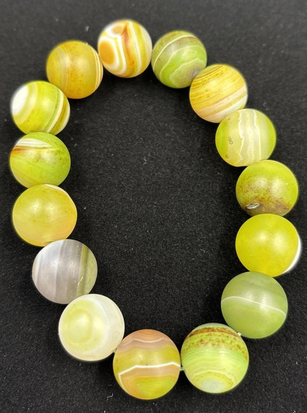 Rare China Inner Mongolia Gobi Eye Agate Bead Stretch Bracelet