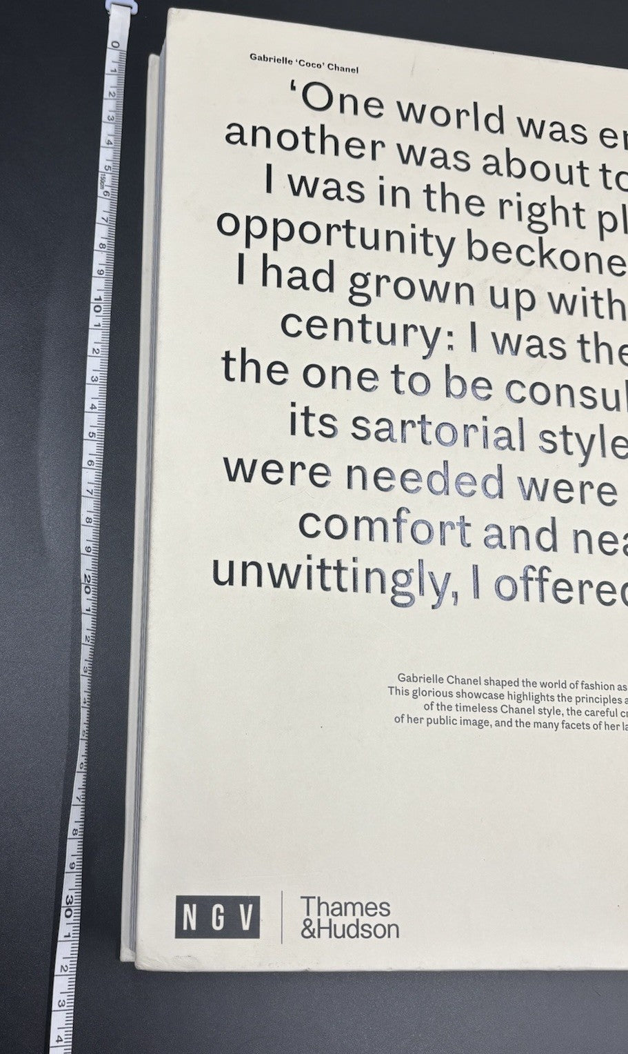Gabrielle Chanel Fashion Manifesto Book NGV 2021 Hardcover Thames Hudson