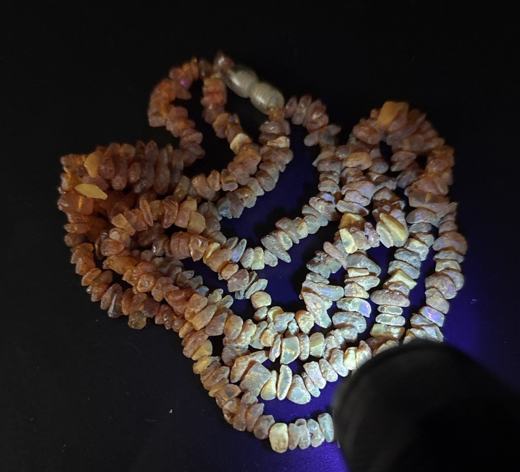Vintage Baltic Amber Necklace Cognac Nugget Beads Double Strand