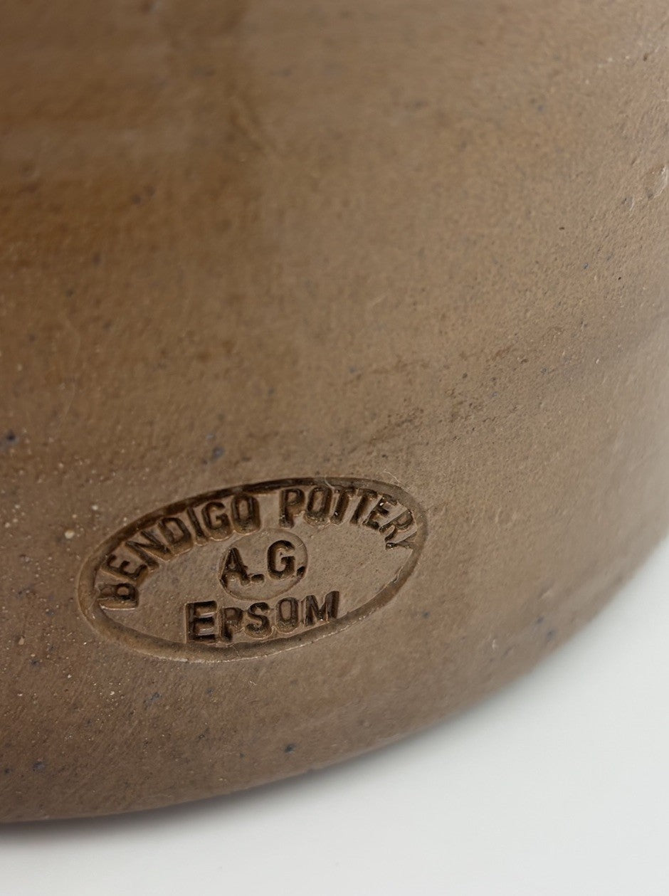 Bendigo Pottery Australian Stoneware Drink Dispenser Jug Tap Epsom 1980 34cm