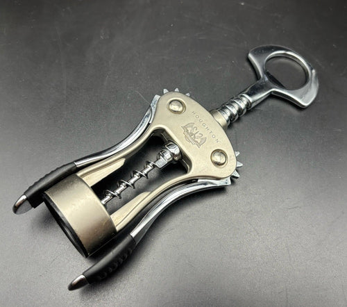 Houghton wing corkscrew bottle opener, metal barware