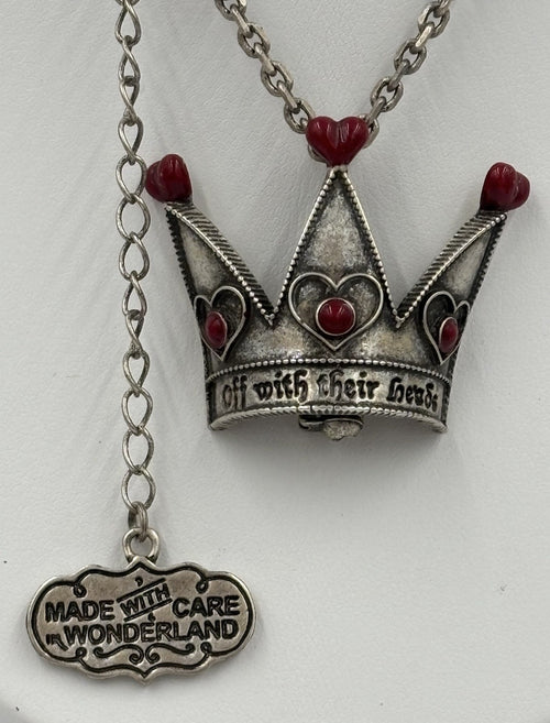 Queen of Hearts crown pendant close-up, Disney sterling