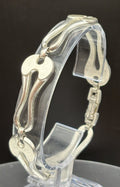 Vintage ROM 925 Sterling Silver Modernist Link Bracelet Mexico 19.5cm