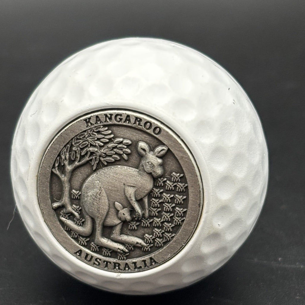 Australian Kangaroo Wine Bottle Stopper Golf Ball Barware Metal Top