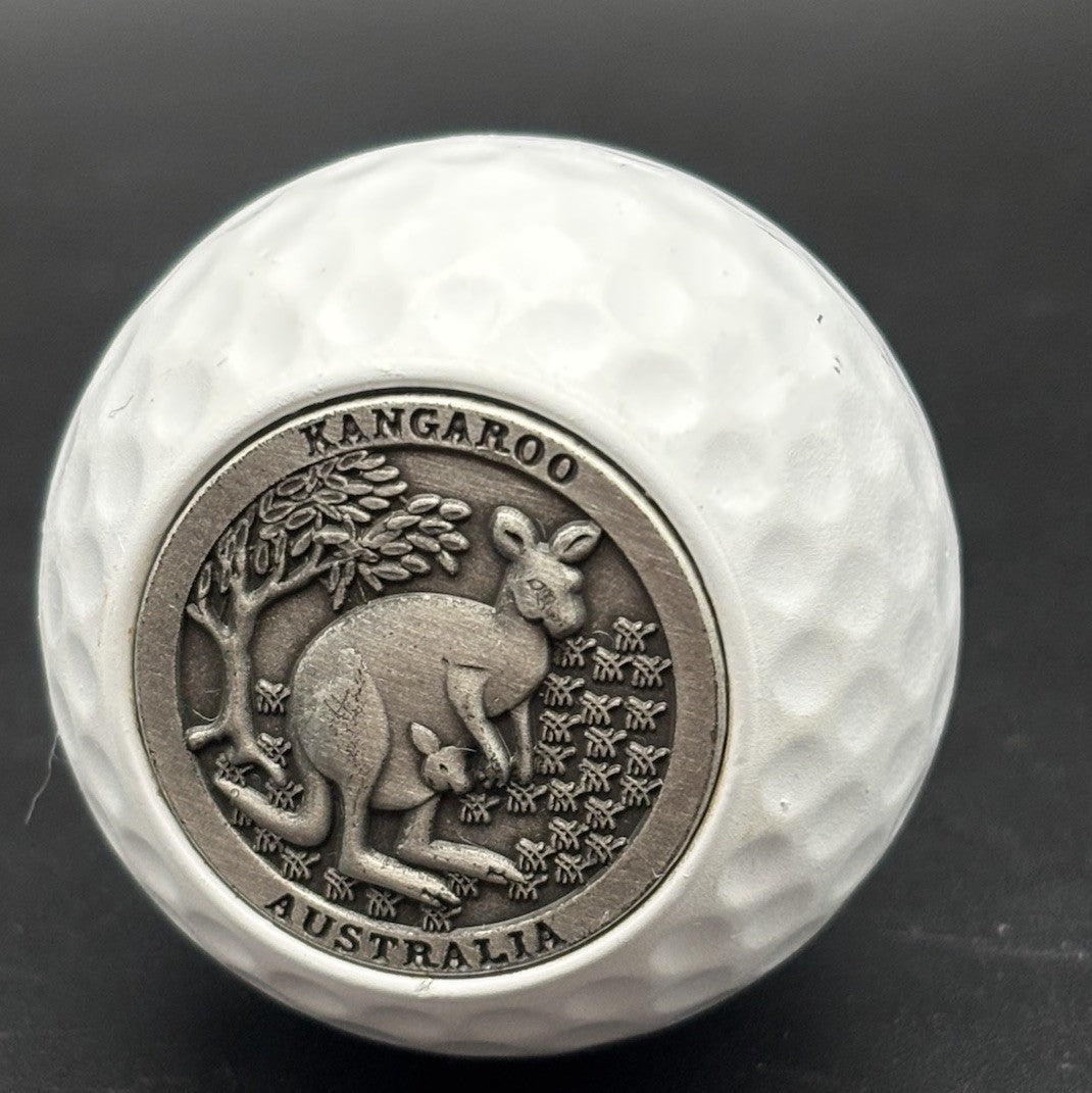 Australian Kangaroo Wine Bottle Stopper Golf Ball Barware Metal Top