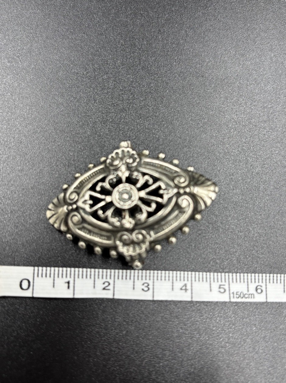 Vintage Agness Signed Silver Tone Brooch
