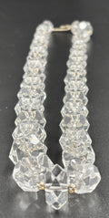 Antique Rock Crystal Quartz Necklace Faceted Beads & Sterling Silver Art Deco