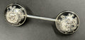 Antique Silver Baby Rattle Celestial Sun Face Repoussé