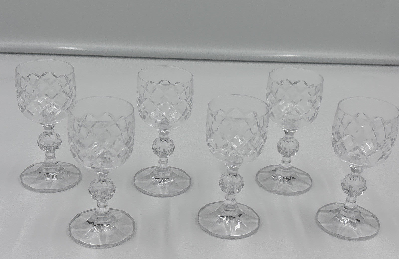Vintage Bohemia Crystal Bristol Cut Glass Liqueur Glasses Set of 6 Boxed Czech