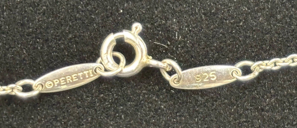 Tiffany Elsa Peretti Sterling Silver Large Double Open Heart Pendant Necklace