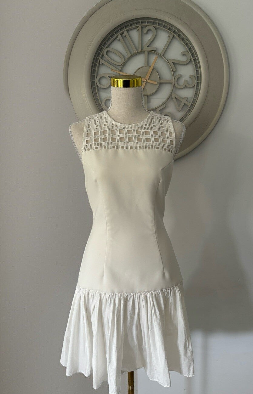 By Johnny White Ruffle Mini Dress Women’s Size 10 Party Cocktail Summer