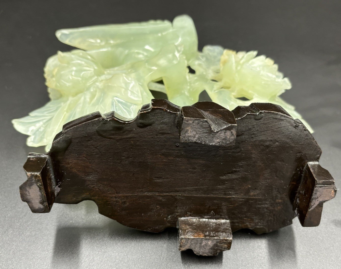 Large Chinese Jadeite Jade Bird Floral Carving Hand Carved Display Sculpture