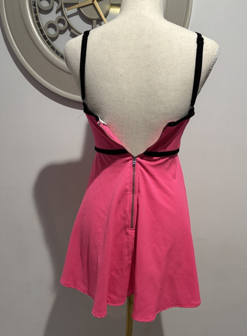 Ava & Ever Pink Black Mini Dress Party Cocktail Beachwear Size 6 XS