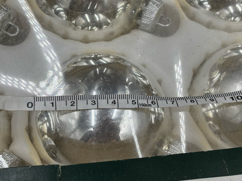 Vintage Tradition Genuine Silver Glass Christmas Baubles Set of 6 West Germany