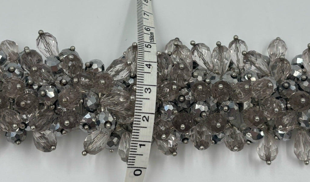 Aldo Silver Tone Statement Cluster Necklace Sparkly Glass Beads