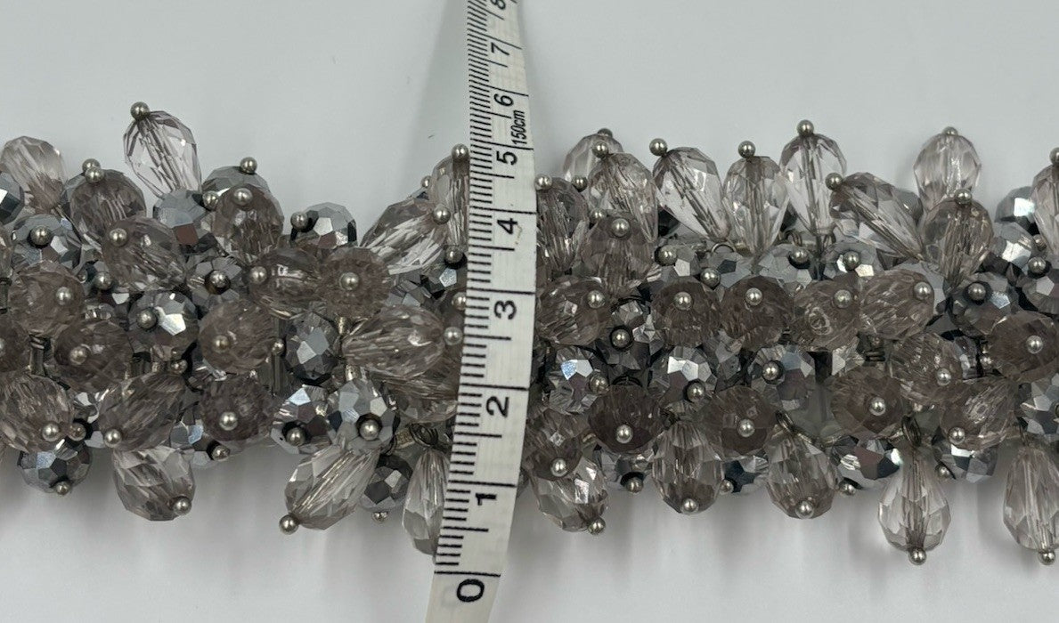 Aldo Silver Tone Statement Cluster Necklace Sparkly Glass Beads