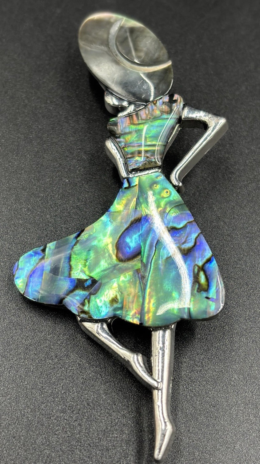 Natural abalone shell dancing girl womens brooch fashion elegant