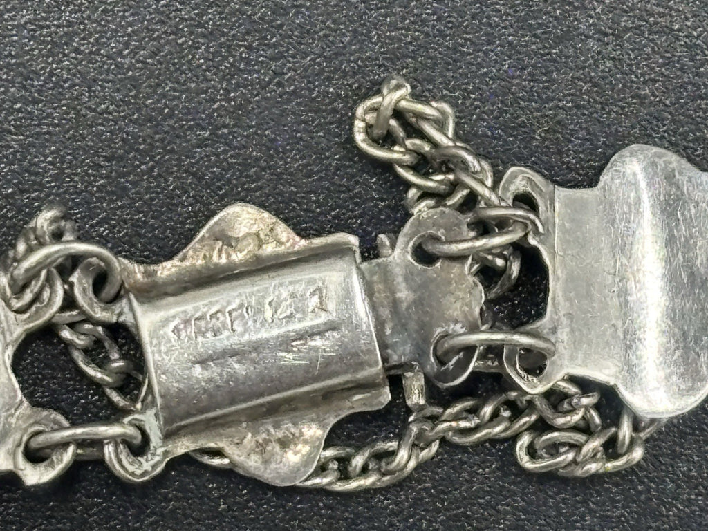 Vintage Siam Sterling Silver Niello Panel Link Bracelet