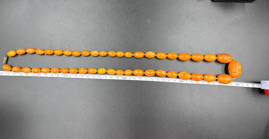 Antique 1930s Art Deco Marbled Phenolic Amber Look Graduated Necklace