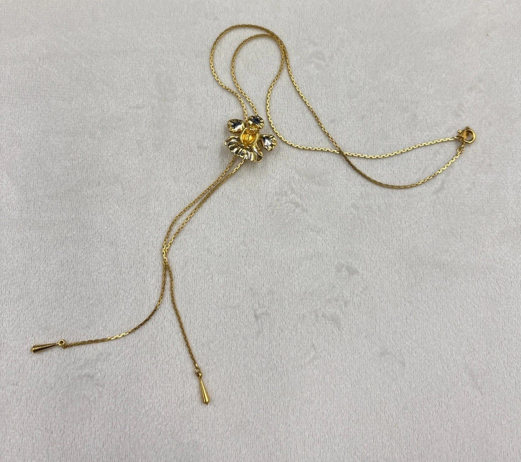 Vintage Risis Orchid Necklace Patent Number 1094493 24K Gold Dipped