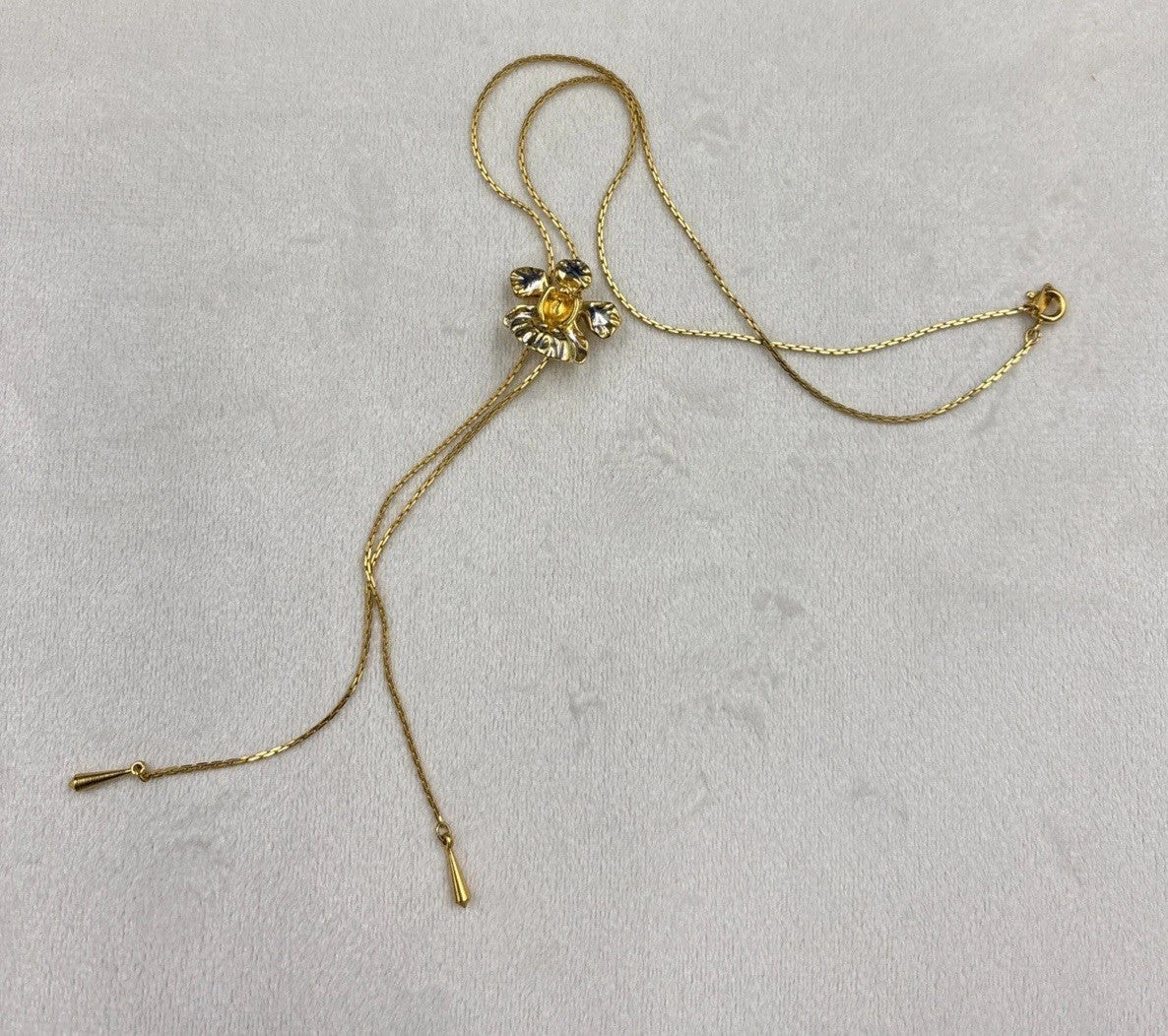 Vintage Risis Orchid Necklace Patent Number 1094493 24K Gold Dipped
