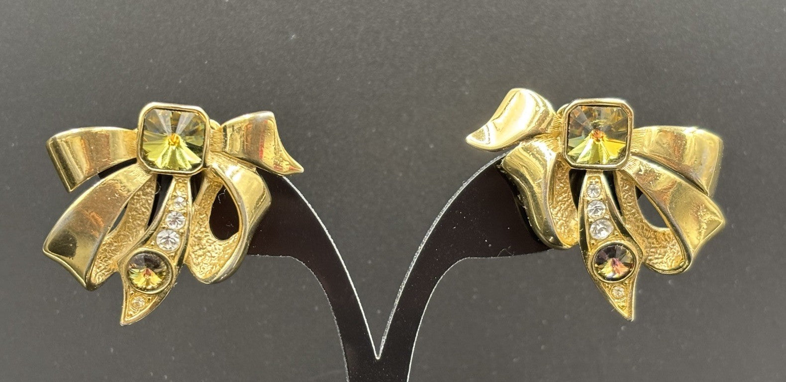 Vintage Bergdorf Goodman Statement Gold Plated Clip on Earrings