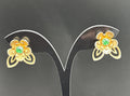 Vintage Barclay green rhinestone gold tone Clip On Earrings