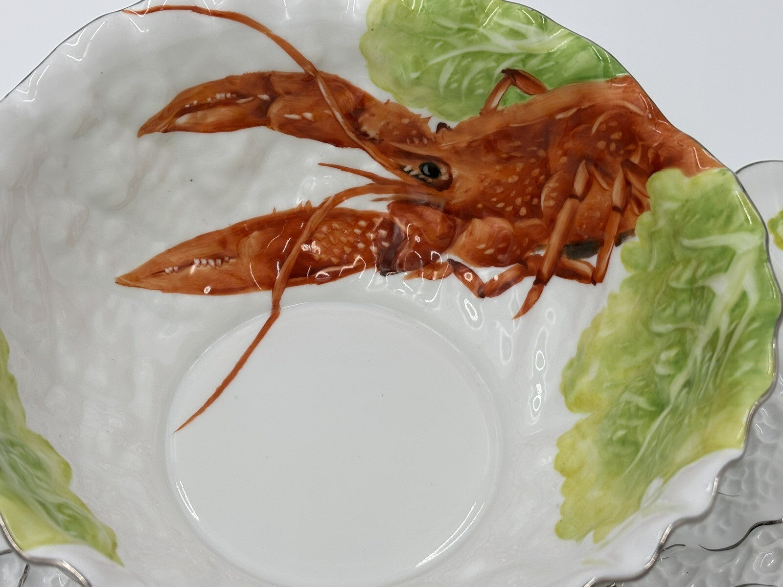 Rare Noritake Lobster Salad Bowl Set Vintage Japan Porcelain Serving Dish