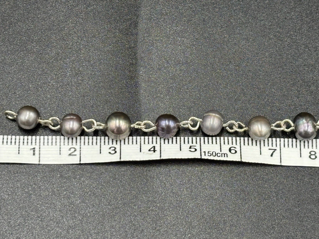 Genuine Freshwater Pearl Necklace Multi Grey Hand Linked 43cm Cultured Pearls