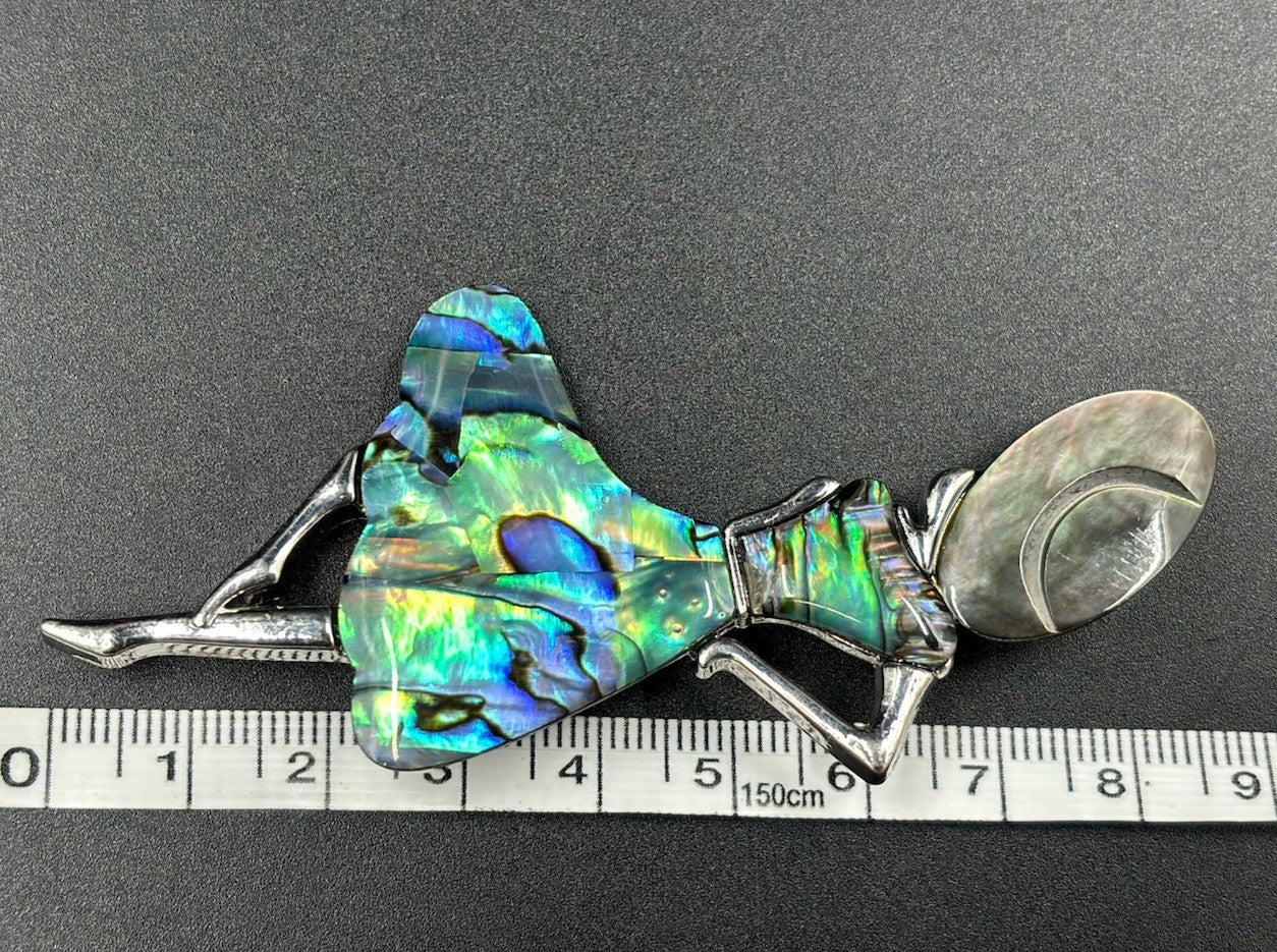 Natural abalone shell dancing girl womens brooch fashion elegant