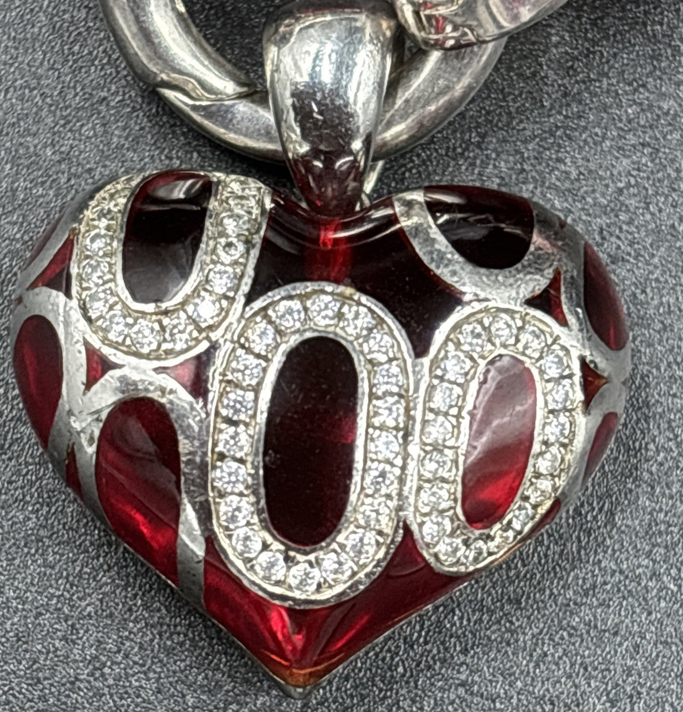 Kagi Red Bamboo Coral Silver Bracelet With A Silver Love Heart Charm