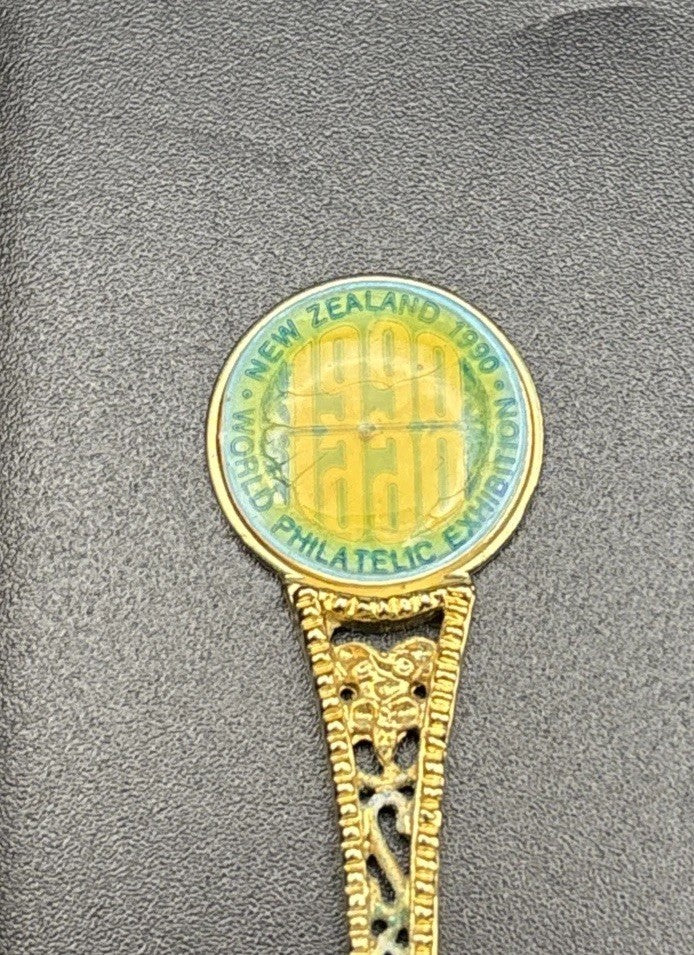 New Zealand 1990 Exhibition Coin Spoon Tui 1963 Penny Original Case