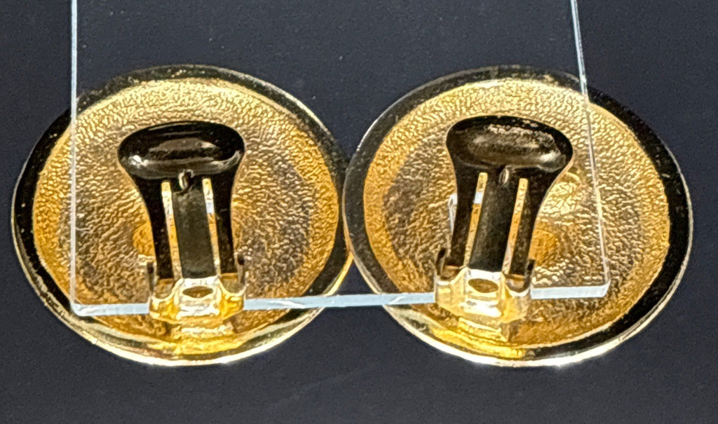 Vintage Orena Paris Glamorous French clip-on Earrings - Faux Pearl Gold Tone