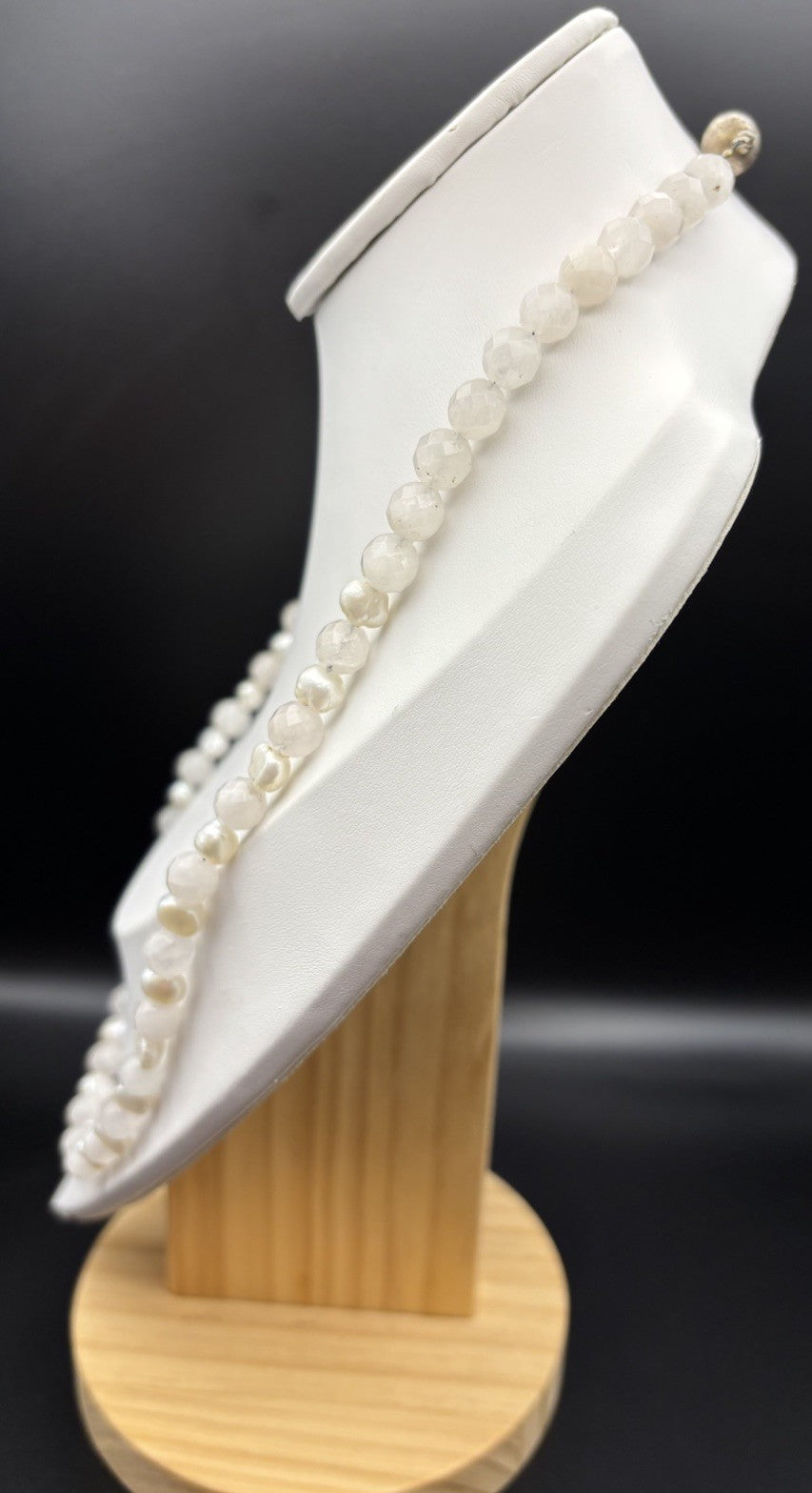 Rose Quartz & Genuine Pearl Faceted Gemstone Strand Necklace