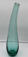 Mid Century Italian Empoli Art Glass Vase Aqua Teal Hand Blown *
