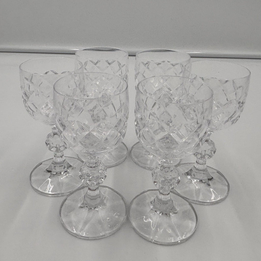 Vintage Bohemia Crystal Bristol Cut Glass Liqueur Glasses Set of 6 Boxed Czech