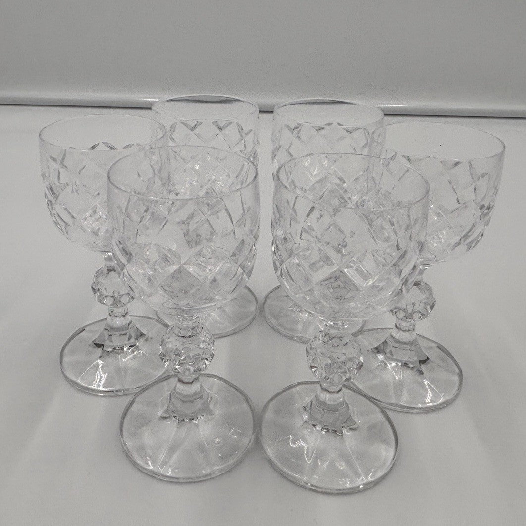 Vintage Bohemia Crystal Bristol Cut Glass Liqueur Glasses Set of 6 Boxed Czech