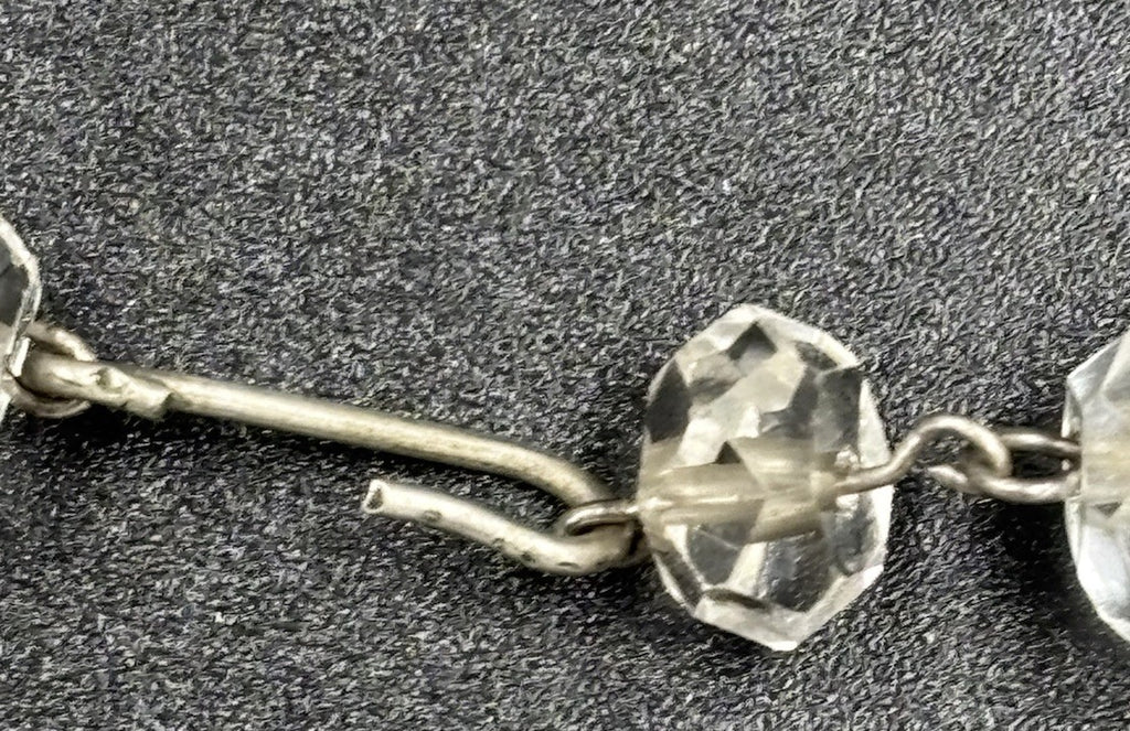 Antique Rock Crystal Quartz Necklace Faceted Beads & Sterling Silver Art Deco