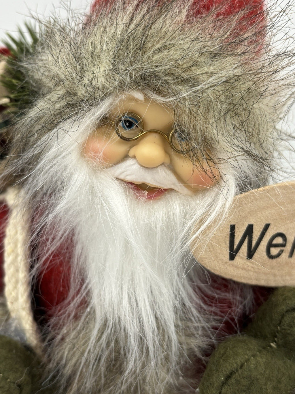Scandinavian Standing Santa Figurine 42cm Rustic Christmas Welcome Decoration