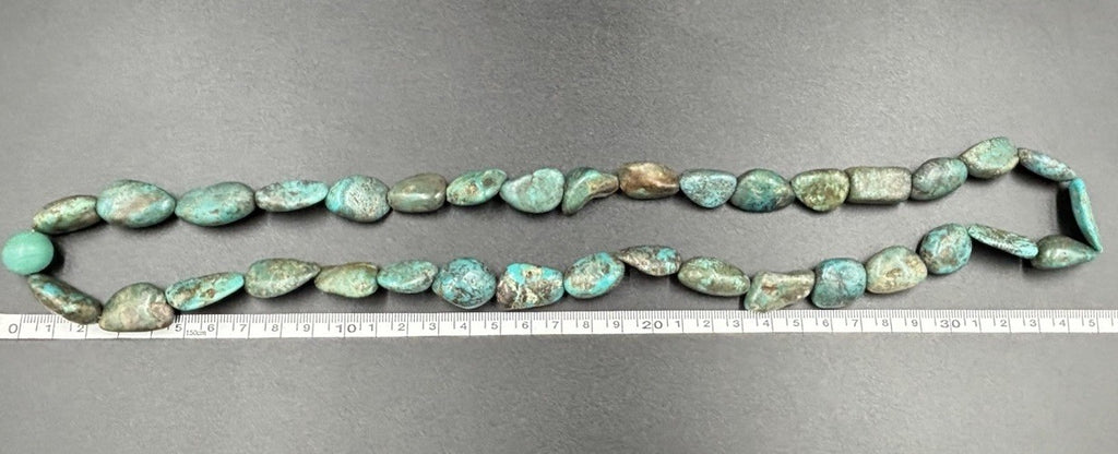 Large Vintage Natural Turquoise Nugget Necklace Chunky Blue Green Gemstones