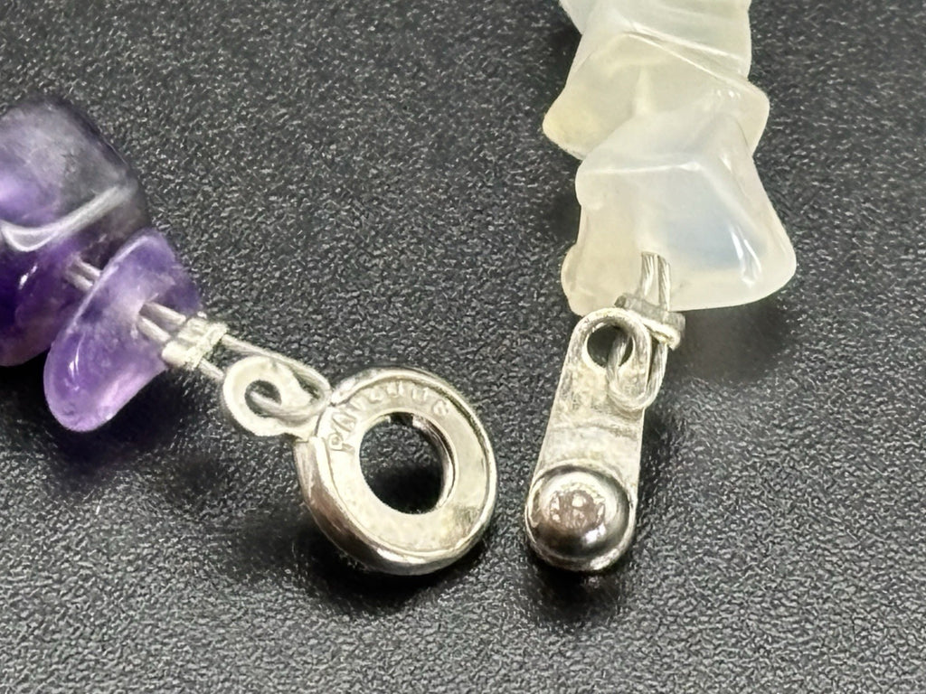 Pat 2008 Handmade Sterling Silver Amethyst Quartz Chip Bracelet