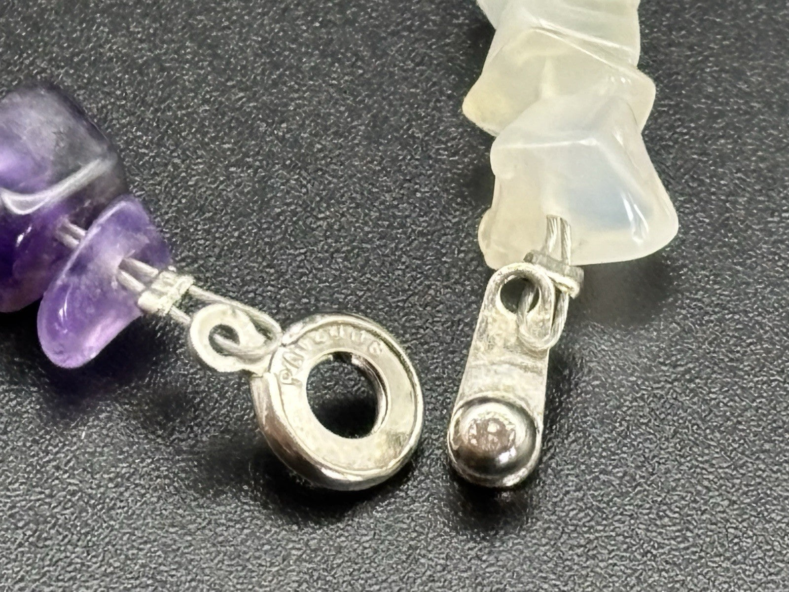Pat 2008 Handmade Sterling Silver Amethyst Quartz Chip Bracelet