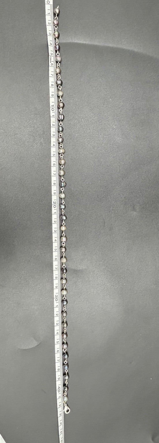 Genuine Freshwater Pearl Necklace Multi Grey Hand Linked 43cm Cultured Pearls