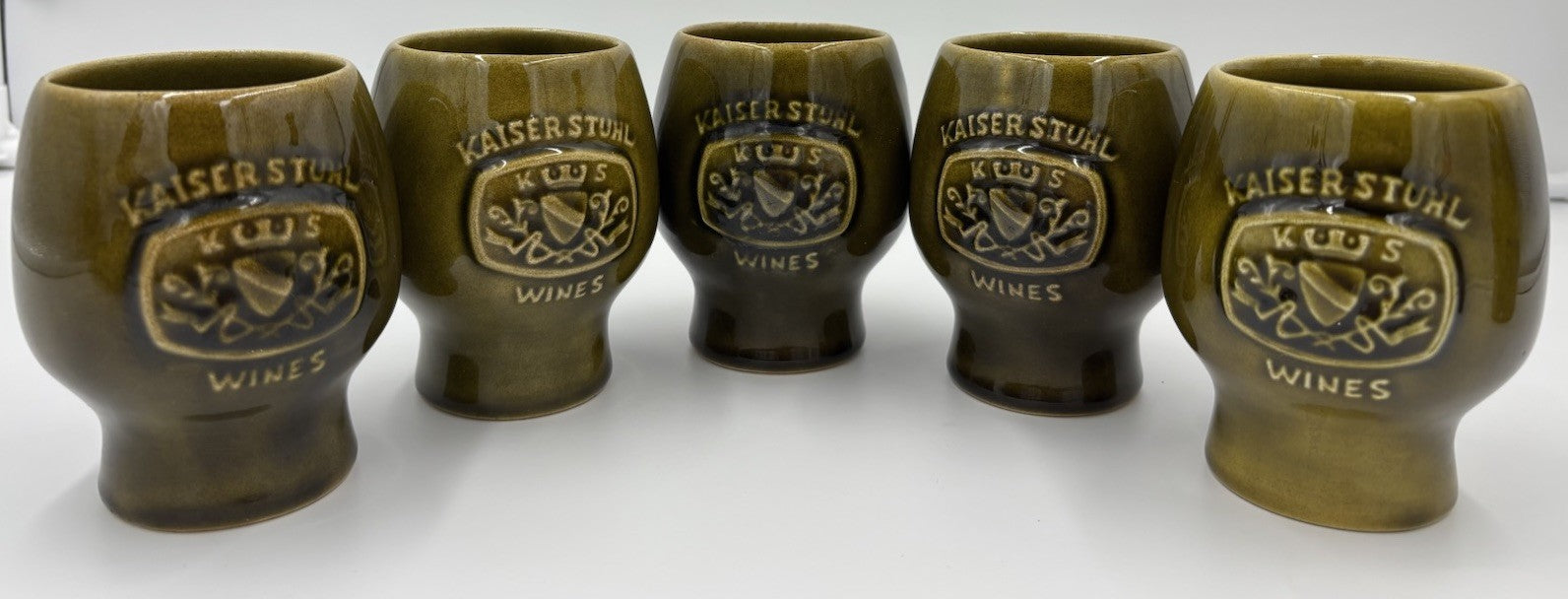Vintage Kaiser Stuhl Wines 6pc Stoneware Set Carafe 5 Goblets Barossa Australia