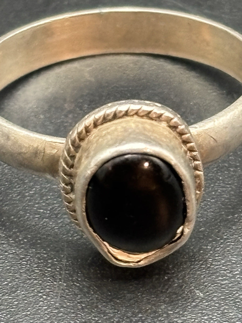 Vintage Sterling Silver Black Onyx Ring Size O 7.25