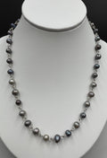 Genuine Freshwater Pearl Necklace Multi Grey Hand Linked 43cm Cultured Pearls