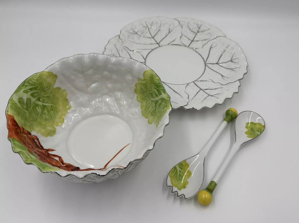 Rare Noritake Lobster Salad Bowl Set Vintage Japan Porcelain Serving Dish